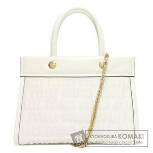 Miu Miu Embossed Logo Handbag Calfskin